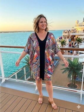 Simon Chang Midi Mumu Colourful Abstract Print XL